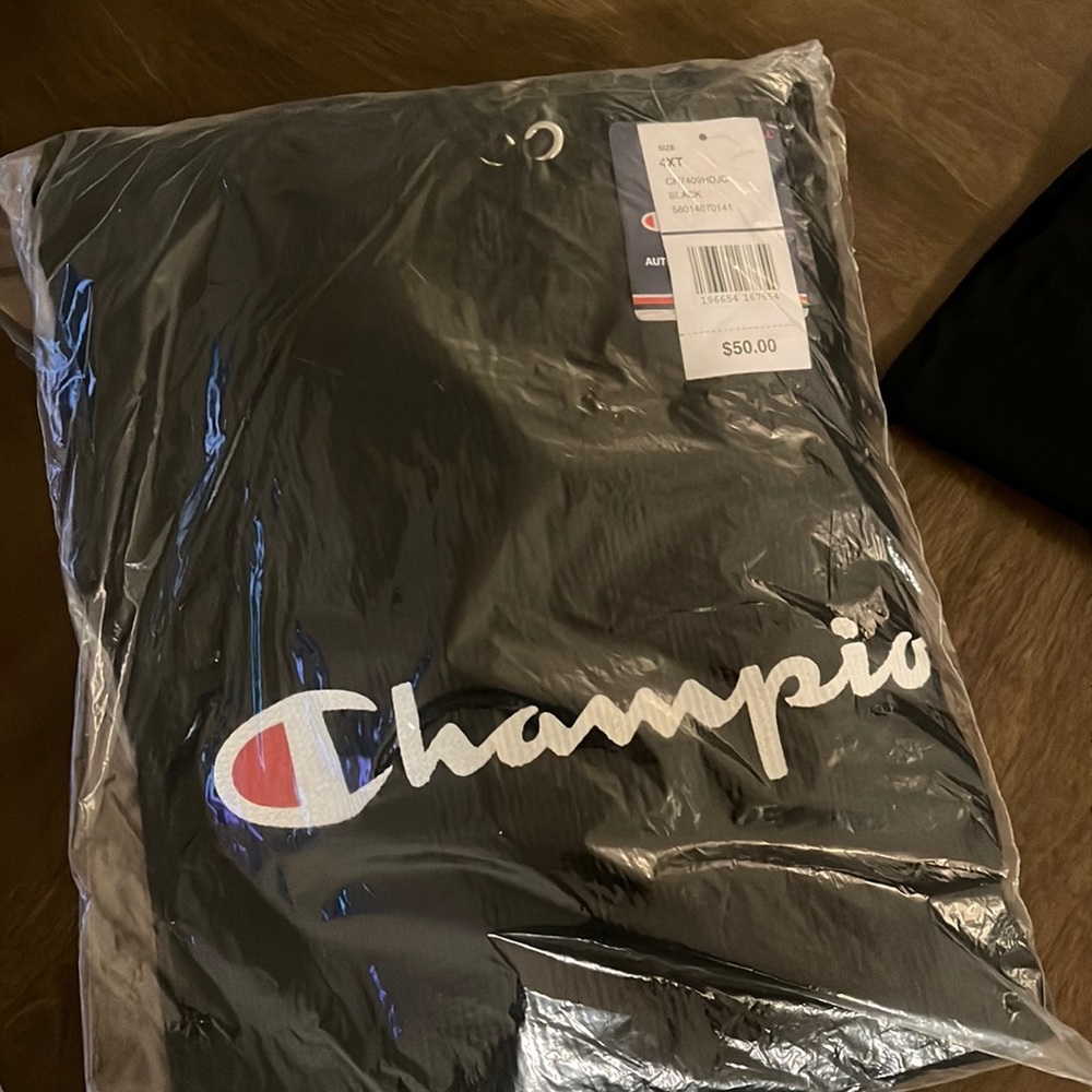 - Mens Brand New Champion T-Shirt Hoodie- Big and Tall